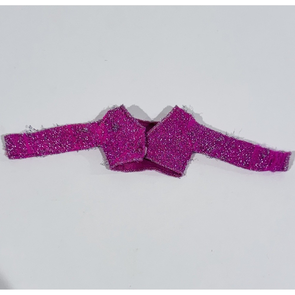 Vintage 80s‎ Barbie & The Rockers Pink & Silver Tinsel Sparkly Jacket Cardigan